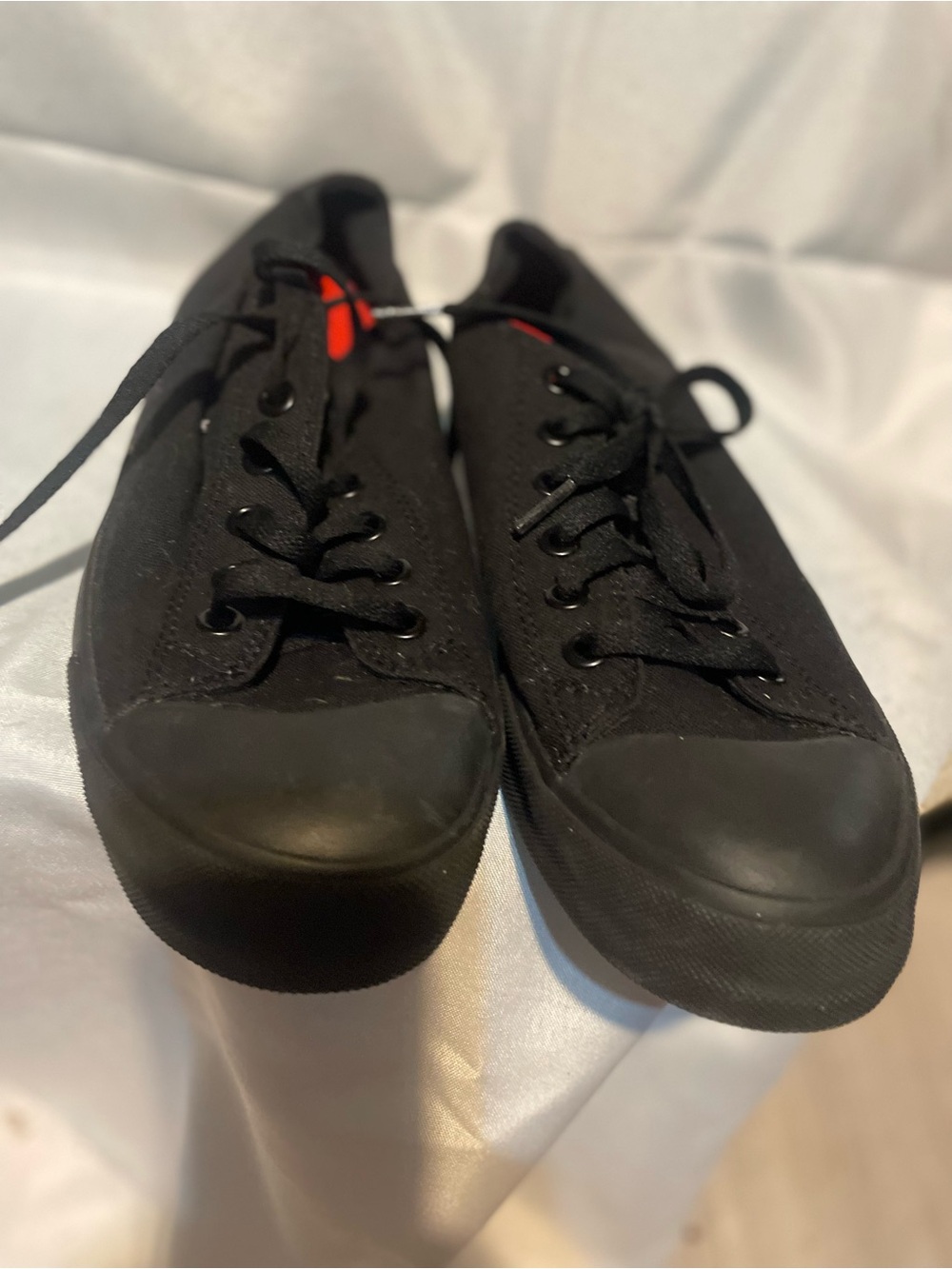 Shoes For Crews Black Low-Top Sneakers with Red Accent